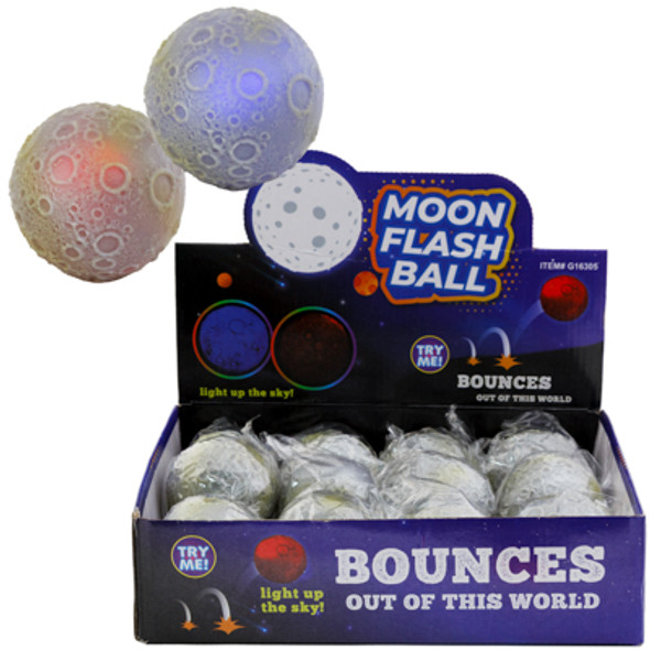 MOON FLASH LIGHT UP BOUNCING BALL 12-PC 2.75-IN PB/LABEL COUNTER DISPLAY MOON FLASH LIGHT UP BOUNCING BALL 12-PC 2.75-IN PB/LABEL COUNTER DISPLAY