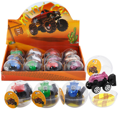 MINI MONSTER TRUCK IN JEWEL CASE W/PROPULSION KEY 12-PC 2.25-IN ASSORTED COLORS COUNTER DISPLAY