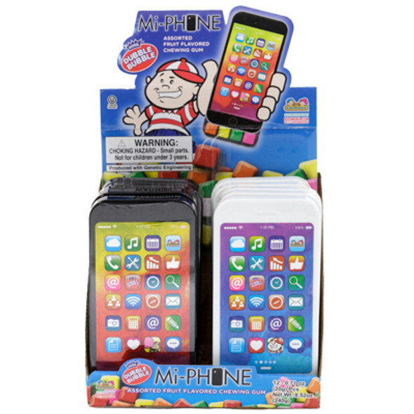 MI-PHONE GUM FILLED TOY PHONE 12PC COUNTER DISPLAY