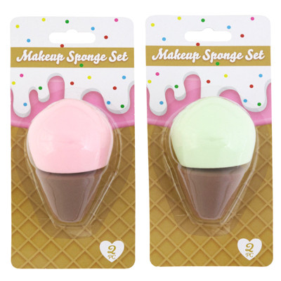 MAKEUP BLENDER SPONGE 2PC NOVELTY ICE CREAM CONE SHAPE 2ASST BLC