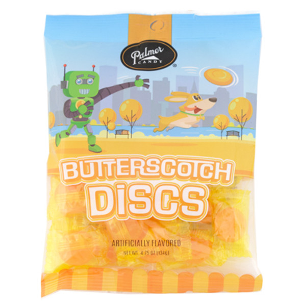 PALMER CANDY BUTTERSCOTCH DISKS 4.75 OZ PEG BAG