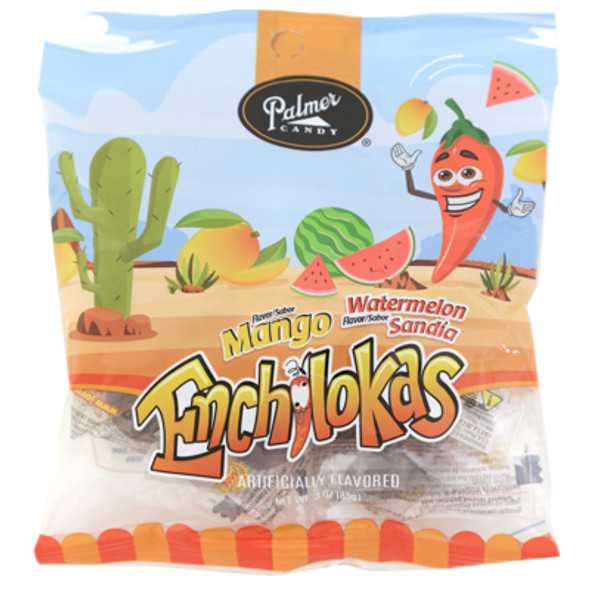PALMER CANDY WATERMELON MANGO SANDIA ENCHILOKAS 3 OZ PEG BAG PALMER CANDY WATERMELON MANGO SANDIA ENCHILOKAS 3 OZ PEG BAG