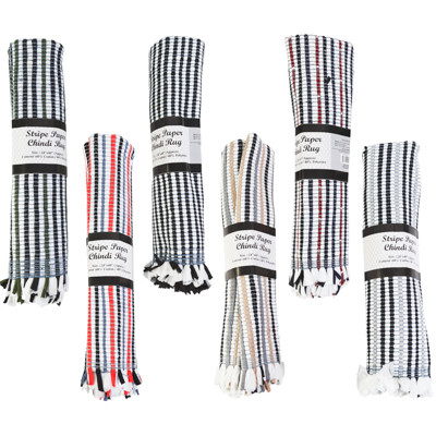 PAPER STRIPE CHINDI RUG 24IN X 40IN ASSORTED COLORS