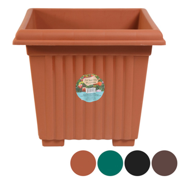 PLANTER SQUARE 14 INCH 4 COLORS