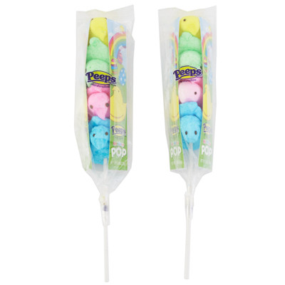 PEEPS MIKE AND IKE FLAVORED MARSHMALLOW CHICK POPS 1.38 OZ COUNTER DISPLAY