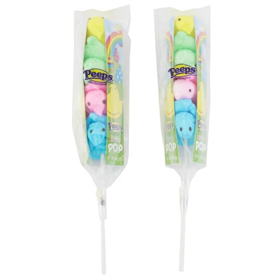 PEEPS MIKE AND IKE FLAVORED MARSHMALLOW CHICK POPS 1.38 OZ COUNTER DISPLAY