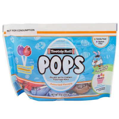 EASTER CANDY TOOTSIE EGG POPS 9 OZ LAYDOWN BAG