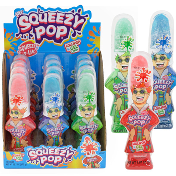 MR. SQUEEZY 12-CT 3-ASSORTED FLAVORS 1.9-OZ COUNTER DISPLAY MR. SQUEEZY 12-CT 3-ASSORTED FLAVORS 1.9-OZ COUNTER DISPLAY