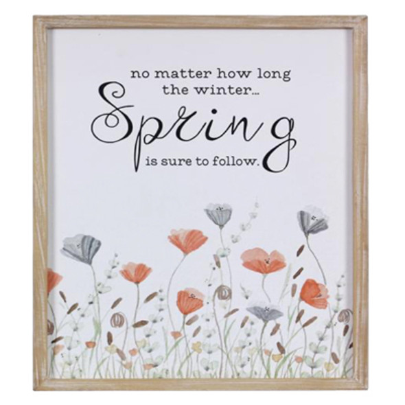 WALL SIGN 14X18 SPRING WOOD