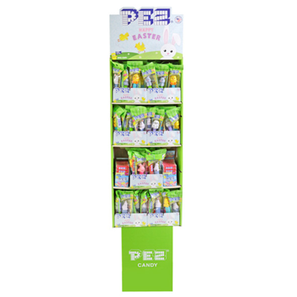 PEZ EASTER FLOOR DISPLAY 84 EA DISPENSERS + 2 ROLLS CANDY 24 EA 6 ROLLS CANDY 5 ASSORTED DISPENSERS