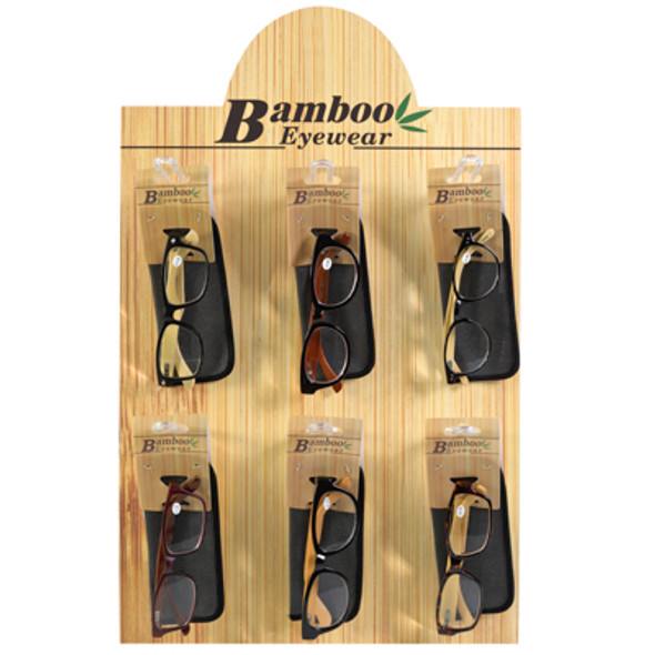READERS BAMBOO FRAME ASSTD STYLES IN COUNTER DISPLAY