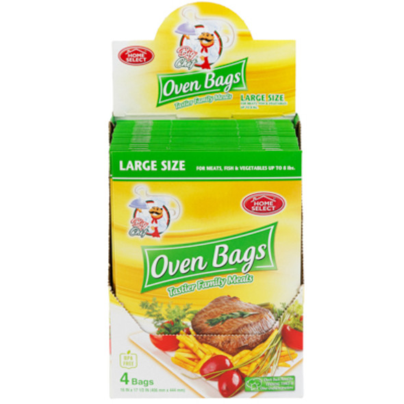 OVEN BAGS 4CT LARGE SIZE IN 24PC COUNTER DISPLAY HOME SELECT