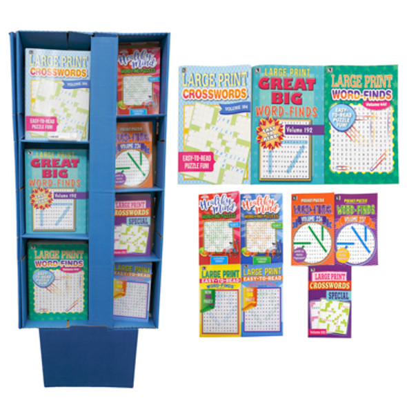 PUZZLE BOOKS 7 ASSORTED TITLES 48 LARGE PRINT FLOOR DISPLAY