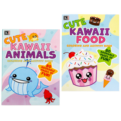 ACTIVITY & COLORING BOOK KAWAII CHARACTERS 2 VOL PER CS 80PG COUNTER DISPLAY