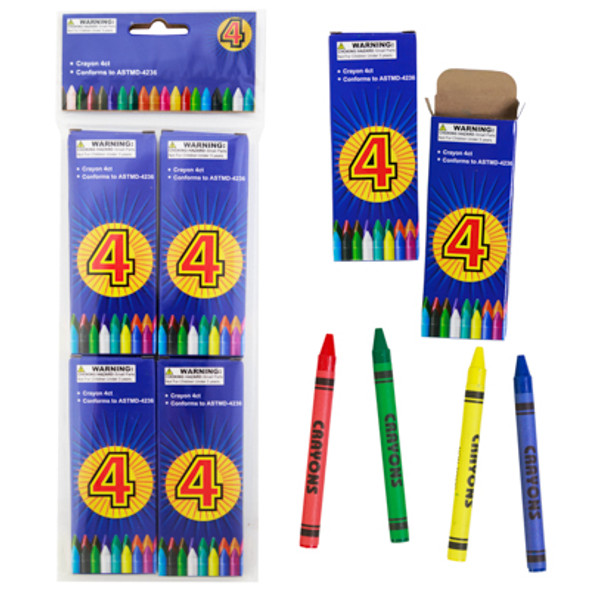 CRAYONS 4CT BOXED SET OF 4/3.46IN L X 8MM DIA/CRAYON ART PBH