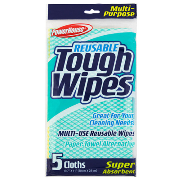 WIPES 5CT TOUGH REUSABLE FLAT SUPER ABSORBENT 2-12PC PDQ POWERHOUSE WIPES 5CT TOUGH REUSABLE FLAT SUPER ABSORBENT 2-12PC PDQ POWERHOUSE