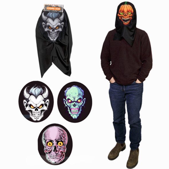 MASK STOCKING SCREENPRINT 4AST SCARY PRINTS HLWN TCD ADULT SIZE