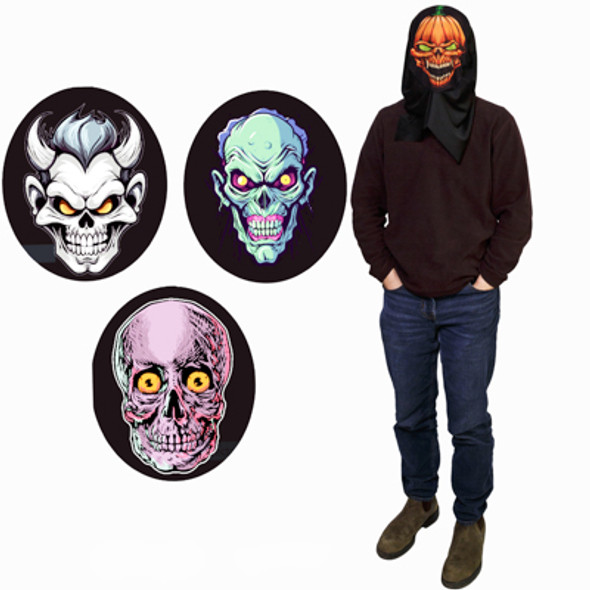 MASK STOCKING SCREENPRINT 4AST SCARY PRINTS HLWN TCD ADULT SIZE