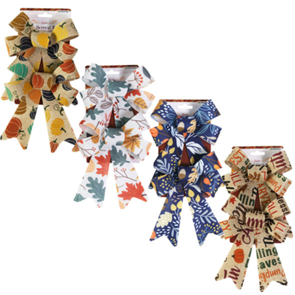 HARVEST PRINTED BOWS 2PK 5.5 X 8IN