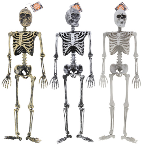 SKELETON HANGING DECOR 24IN ANTIQUE GOLD/SILVER/NATURAL PLASTIC SKELETON HANGING DECOR 24IN ANTIQUE GOLD/SILVER/NATURAL PLASTIC