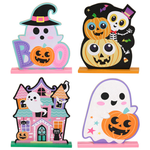 TABLE DECOR HALLOWEEN 4ASST WHIMSICAL DESIGNS 9.25IN H MDF/LABEL 4AST TABLE DECOR HALLOWEEN 4ASST WHIMSICAL DESIGNS 9.25IN H MDF/LABEL 4AST