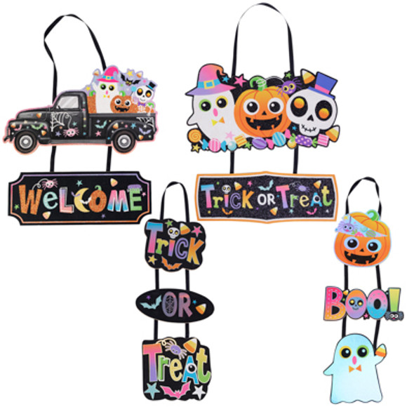 WHIMSICAL HALLOWEEN HANGING DECOR 2 & 3 TIER 4AST CANDY COLOR WHIMSICAL HALLOWEEN HANGING DECOR 2 & 3 TIER 4AST CANDY COLOR