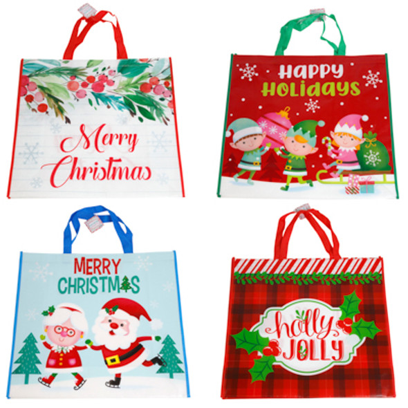 GIFT BAG JUMBO NON-WOVEN PP/HORIZONTAL SHAPE DESIGN 4AST 19IN W X 17.5IN H X 7IN G GIFT BAG JUMBO NON-WOVEN PP/HORIZONTAL SHAPE DESIGN 4AST 19IN W X 17.5IN H X 7IN G
