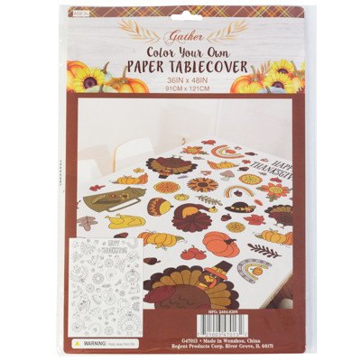 TABLECOVER HARVEST COLOR YOUR OWN PAPER 36X48IN OPPBAG/INSERT BAG
