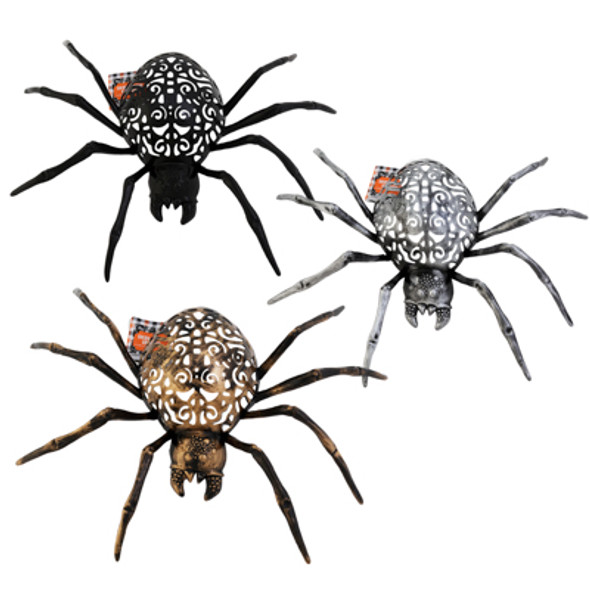 SPIDER BIG PLASTIC 14.375X7.875IN 12 BLACK 6 EA ANTIQUE SILVER & GOLD SPIDER BIG PLASTIC 14.375X7.875IN 12 BLACK 6 EA ANTIQUE SILVER & GOLD