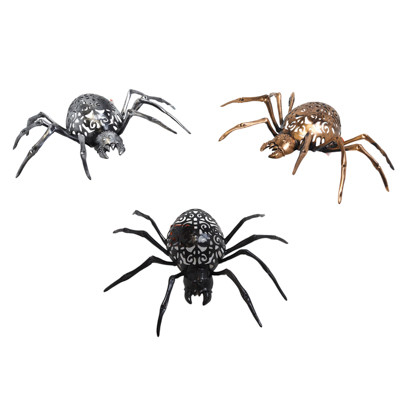 SPIDER BIG PLASTIC 14.375X7.875IN 12 BLACK 6 EA ANTIQUE SILVER & GOLD