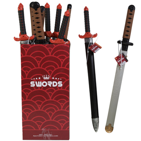 SWORDS NINJA OR KNIGHT W/SHEATH 2AST 25IN/24.5IN/18PC PDQ AGE 6+ SWORDS NINJA OR KNIGHT W/SHEATH 2AST 25IN/24.5IN/18PC PDQ AGE 6+
