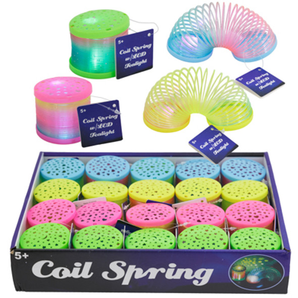 COIL SPRING W/LED STARRY NIGHT MOON & STARS PROJECTOR TOP 20PC COUNTER DISPLAY COIL SPRING W/LED STARRY NIGHT MOON & STARS PROJECTOR TOP 20PC COUNTER DISPLAY
