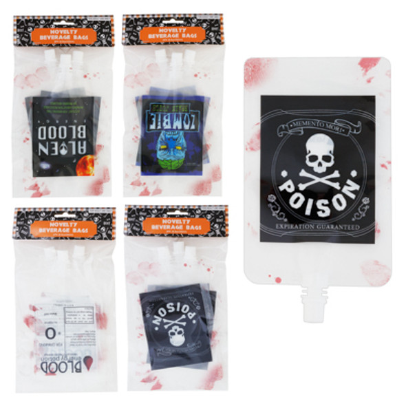 BLOOD BAG DRINK POUCH HALLOWEEN PARTY 3PK/250ML 4AST PBH BLOOD BAG DRINK POUCH HALLOWEEN PARTY 3PK/250ML 4AST PBH