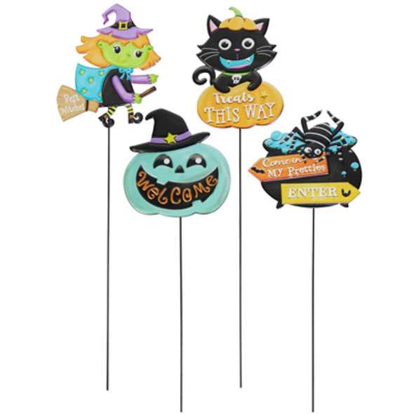 YARD STAKE METAL HALLOWEEN WHIMSICAL 24IN 4 AST STYLES YARD STAKE METAL HALLOWEEN WHIMSICAL 24IN 4 AST STYLES
