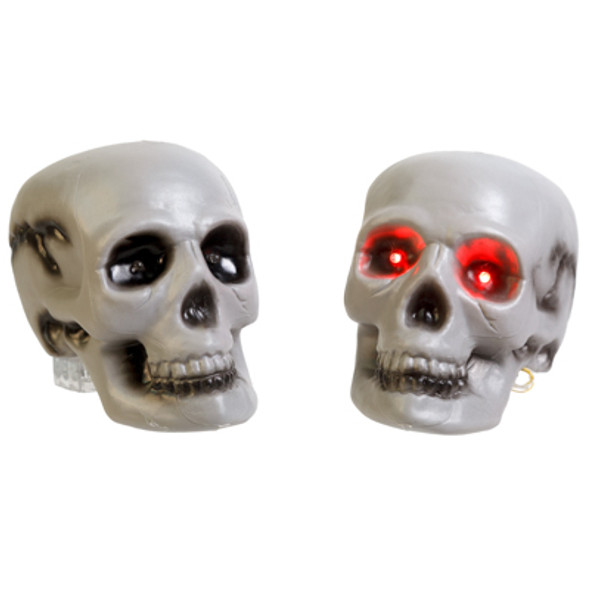 SKULL HEAD PLASTIC DECOR 7X5IN 3FUNCTION RED OR GREEN EYES REPLACEABLE AA BATTERY SKULL HEAD PLASTIC DECOR 7X5IN 3FUNCTION RED OR GREEN EYES REPLACEABLE AA BATTERY