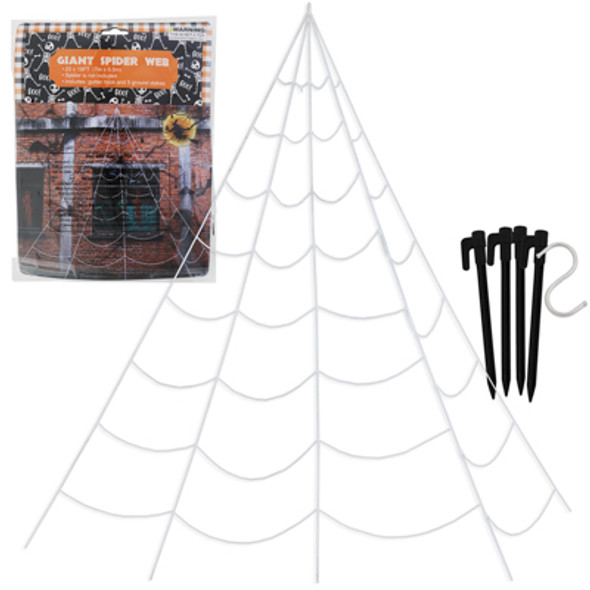SPIDER WEB WHITE JUMBO OUTDOOR WHITE 23 X 18FT INCLUDES GROUND STAKES PB/INSERT SPIDER WEB WHITE JUMBO OUTDOOR WHITE 23 X 18FT INCLUDES GROUND STAKES PB/INSERT
