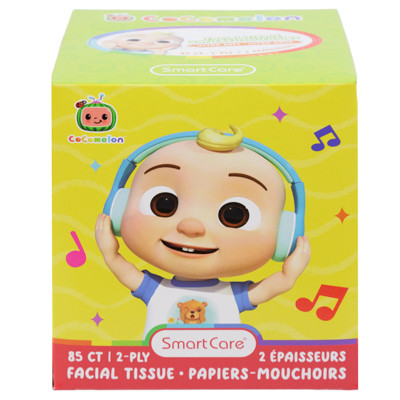 FACIAL TISSUE 85CT COCOMELON 2PLY WHITE BOXED