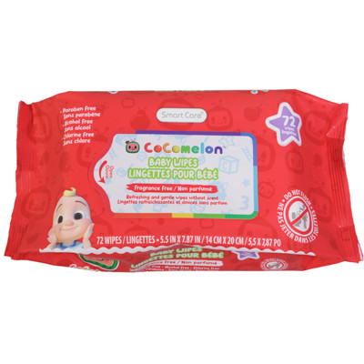 BABY WIPES 72CT COCOMELON FRAGRANCE FREE