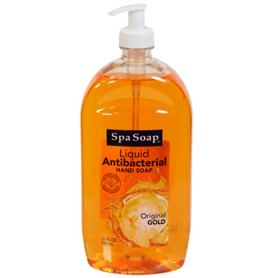 SOAP LIQUID 32OZ PUMP ANTIBACTERIAL GOLD SPA SOAP