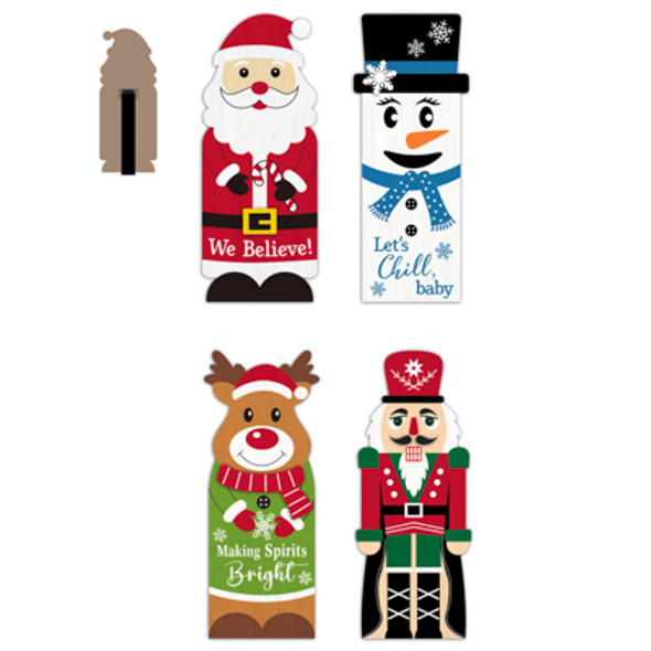 STANDING DECOR CHRISTMAS MDF EASEL BACK  4AST APPROX 24X9.5