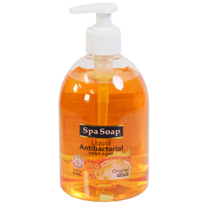 SOAP LIQUID 16OZ GOLD ANTI-BACTERIAL SPA SOAP PUMP