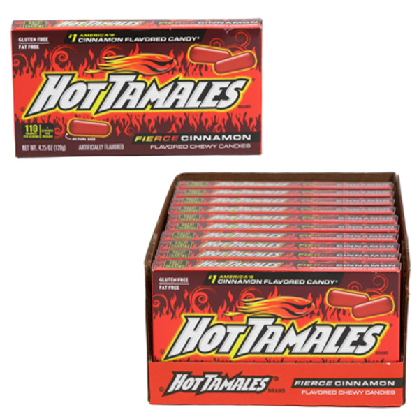 HOT TAMALES CANDY CINNAMON 4.25-OZ THEATER BOX COUNTER DISPLAY HOT TAMALES CANDY CINNAMON 4.25-OZ THEATER BOX COUNTER DISPLAY