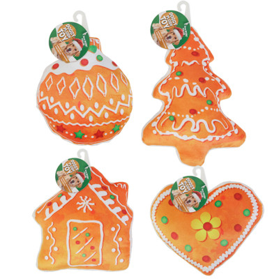 DOG TOY CHRISTMAS PLUSH W/SQUEAKER 4 ASSORTED STYLES REF #P33786 COUNTER DISPLAY
