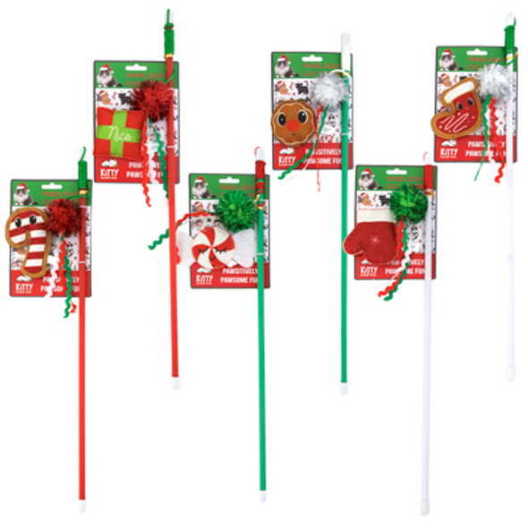 CAT TOY CHRISTMAS WAND ASSORTED DESIGNS IN PDQ CAT TOY CHRISTMAS WAND ASSORTED DESIGNS IN PDQ