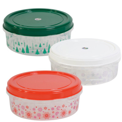 CHRISTMAS FOOD SAVER 2.6L 4 ASSORTED DESIGNS