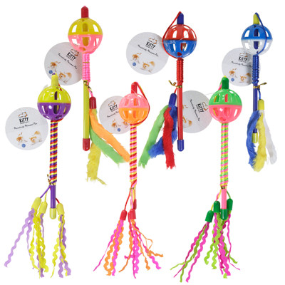 CAT TOY DANGLER WAND 6 ASSORTED IN PDQ