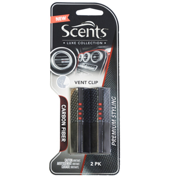 AIR FRESHENER 2PK LUXE VENT CLIP CARBON FIBER SCENTS CARDED