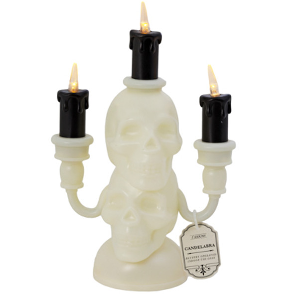 FLAMELESS CANDLE SKELETON CANDELABRA PP $5.00 FLAMELESS CANDLE SKELETON CANDELABRA PP $5.00