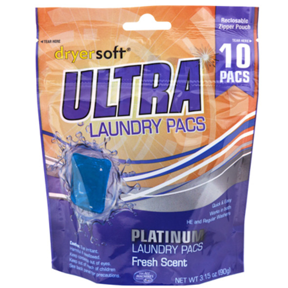 LAUNDRY DETERGENT 10CT LIQUID PODS PLATINUM PEGGABLE