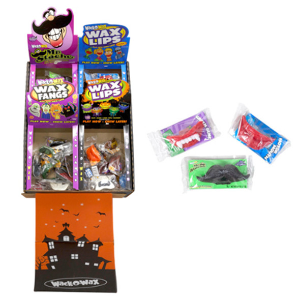WACK O WAX SHIPPER CONTAINS WAX LIPS - FANGS - STACHE WACK O WAX SHIPPER CONTAINS WAX LIPS - FANGS - STACHE